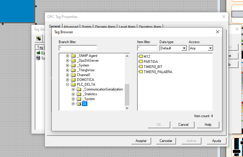 Tags importados en InfeLink